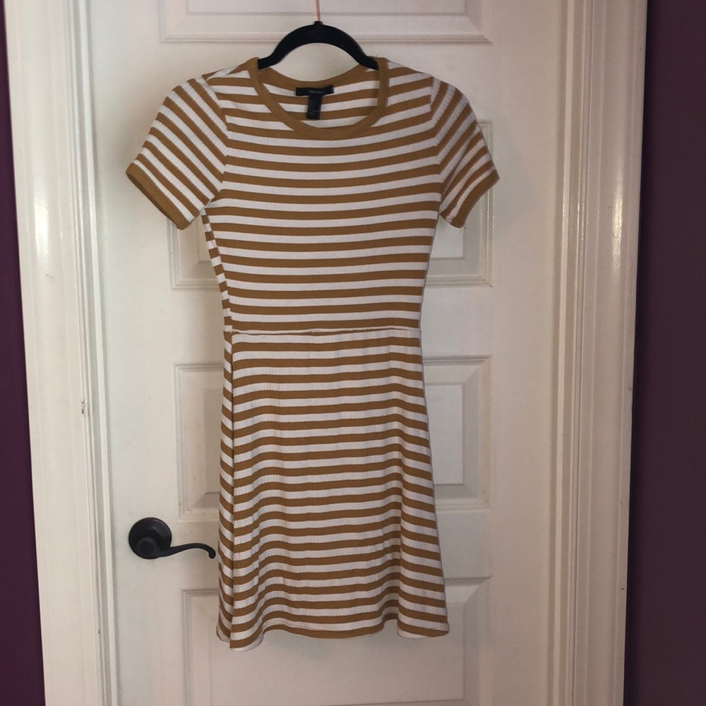 Forever 21 Yellow and White Striped Dress